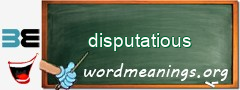 WordMeaning blackboard for disputatious